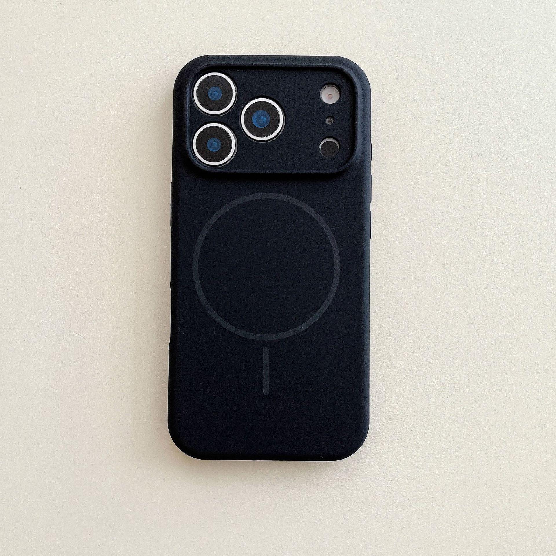 Luxury Magnetic Soft Silicone Phone Case for iPhone 16/15/14/13/12 Pro Max Plus, Wireless Charging Compatible, Drop Protection