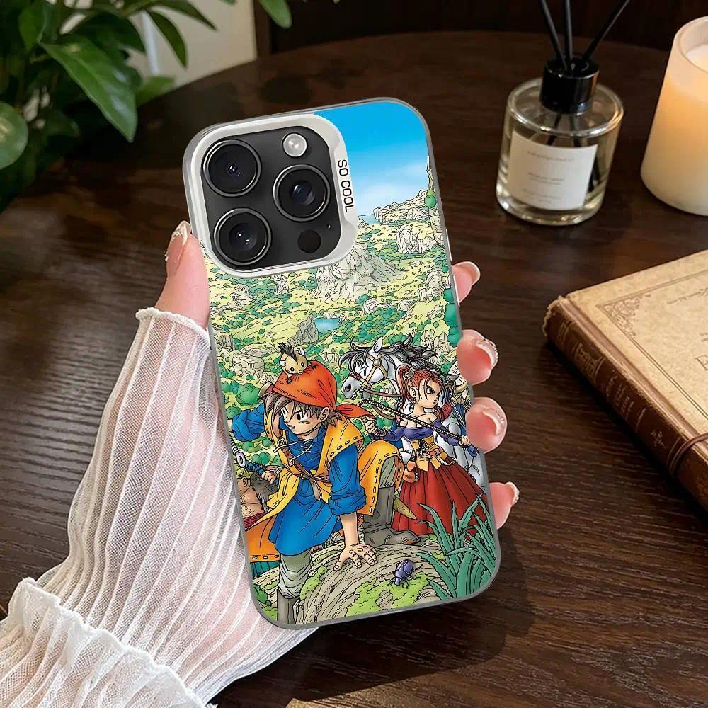 Game Dragon Quest Silver Electroplated Shockproof Phone Case For iPhone 11-17 Pro Max/Plus & Samsung Galaxy S23-S25