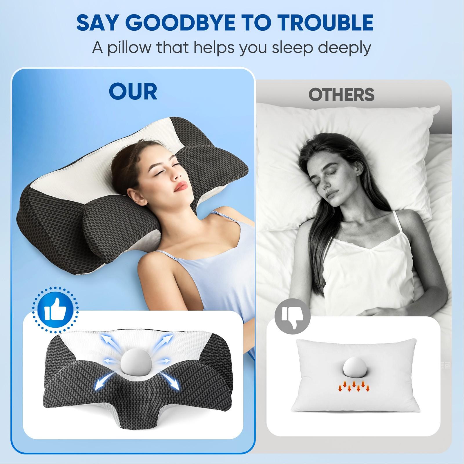 28" Extra Wide Ultra Comfortable Neck Pillow, 2 Contoured Heights for Side Sleepers, High-Quality Ergonomic Memory Foam Pillow for Sleeping, Washable and Breathable Cover, Suitable for Back and Stomach Sleepers, Valentine's Day