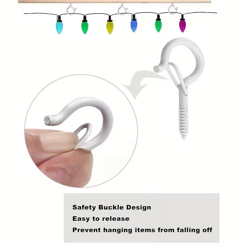 25/38pcs Outdoor Windproof Screw Hooks, Ideal for Hanging Christmas Lights, Potted Plants, Ceiling Hooks, Holiday Decoration, Q Hooks, Key Hooks, Utility Hooks