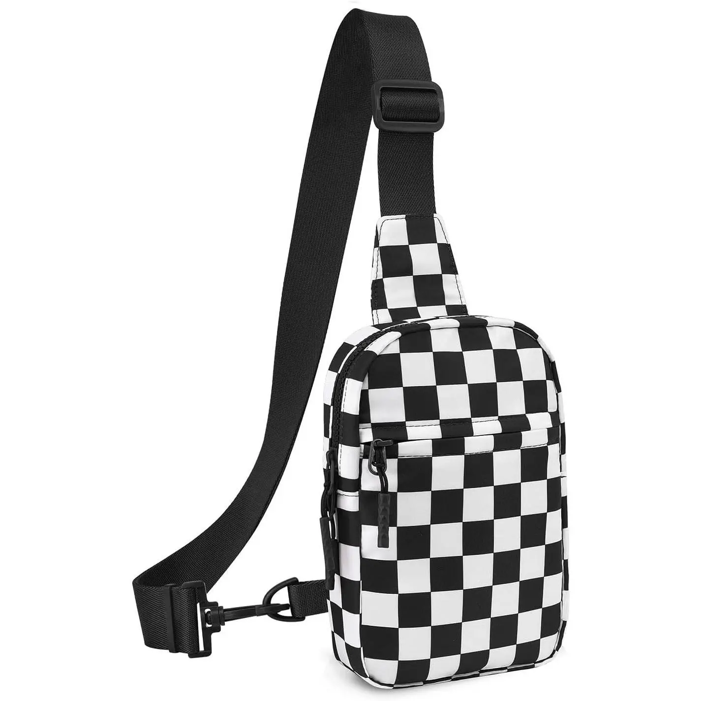 Women's Small Checkered Crossbody Sling Bag - Water-Resistant Chest Bag, Fanny Pack, Running Phone Holder for Workout, Travelling, Crossbody Bags For Women