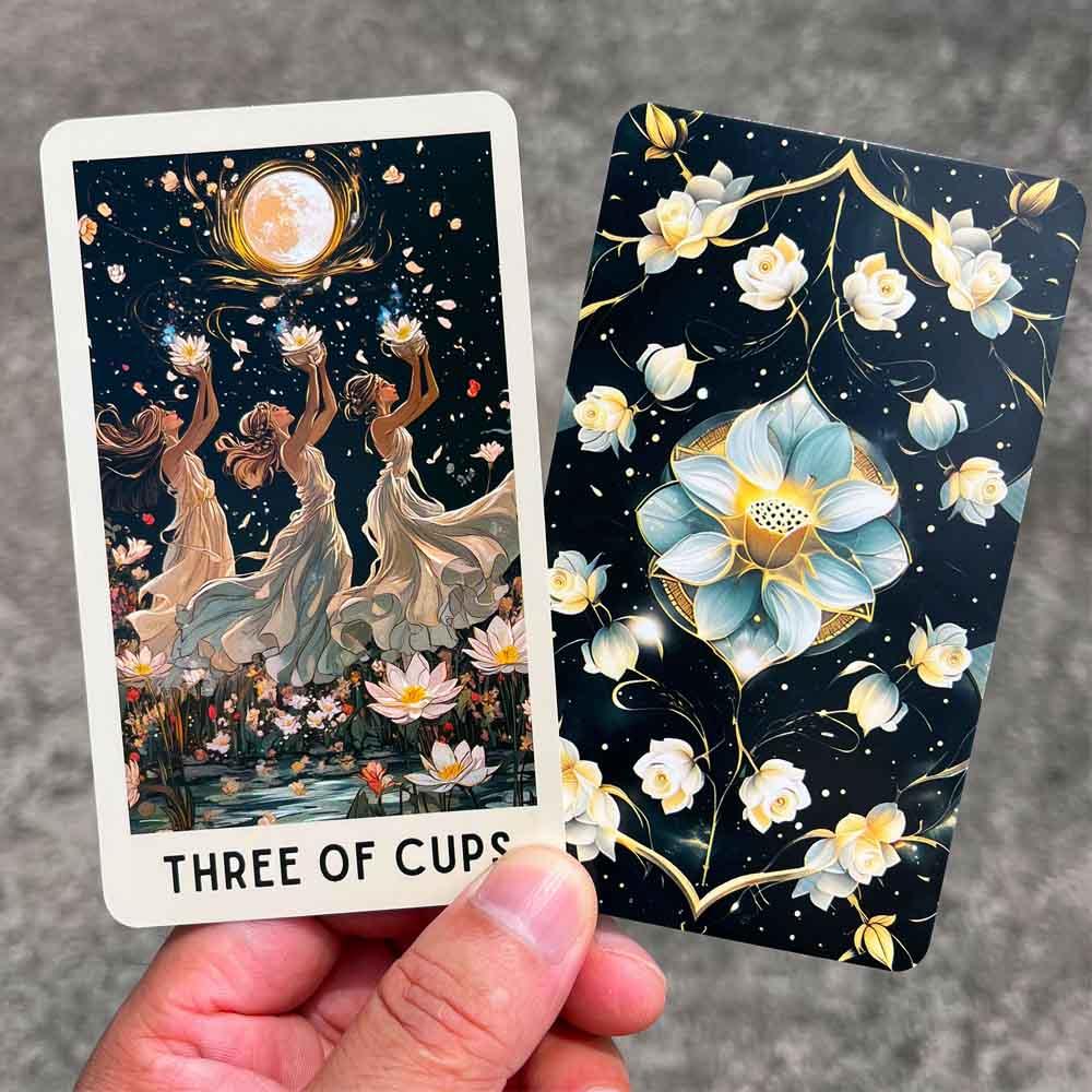 Ethereal Bloom Tarot Cards Deck, Classic Tarot Cards, 78 Pieces, 13x8 Cm, Traditional Design, Trust Flower Theme, Includes Paper Guide, Perfect for Divination Games