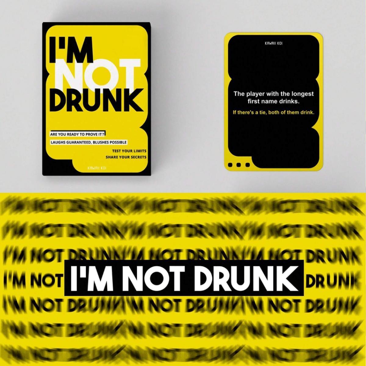 I'M NOT DRUNK – 21+ Hilarious Adult Drinking Game Cards | Bold Challenges & Secret Sharing for Game Nights, Bachelorette Parties & Pre-Game Fun | 55 Cards for 2-8 Players