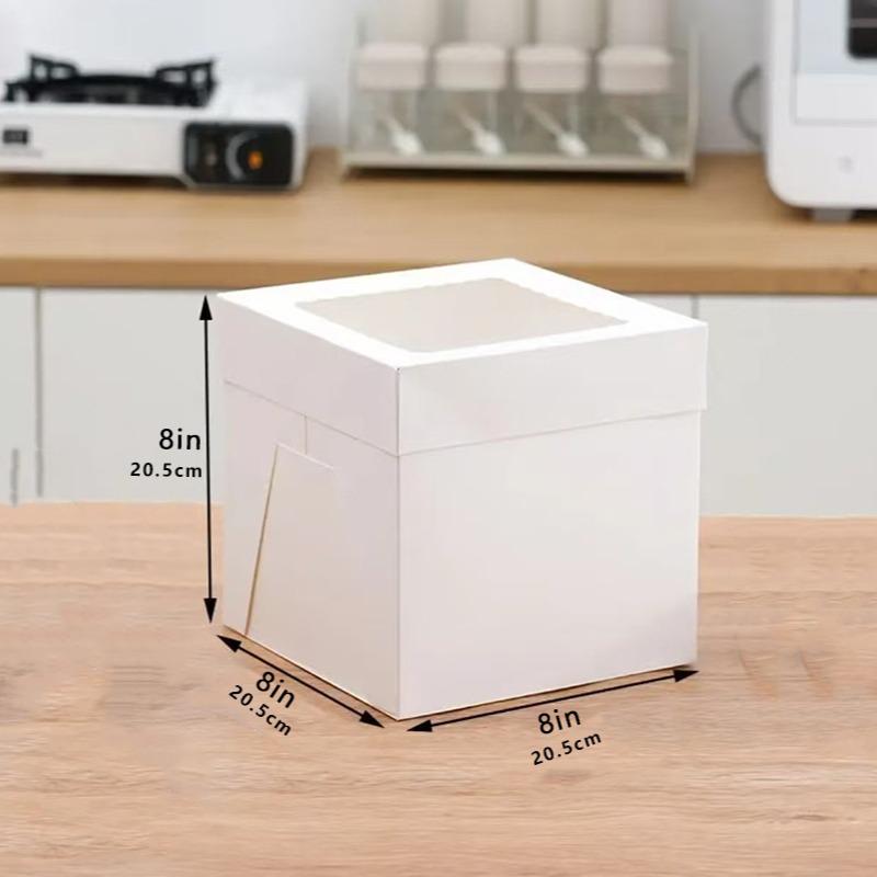 10pcs Cake Boxes, Cake Carrier with Large Window, Ideal for Baking Cookies, Pies, Paper Cups, Pastries, Bakery Transport Containers