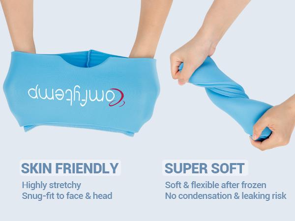 Comfytemp Migraine Head relief Cap, Wearable and Reusable Cold Pack Care Cap, Cold & Hot Eye Mask for migraines, tension and stress relief. Perfect for Home Breaks, Before Sleep, or Office Use, Blue & Black,