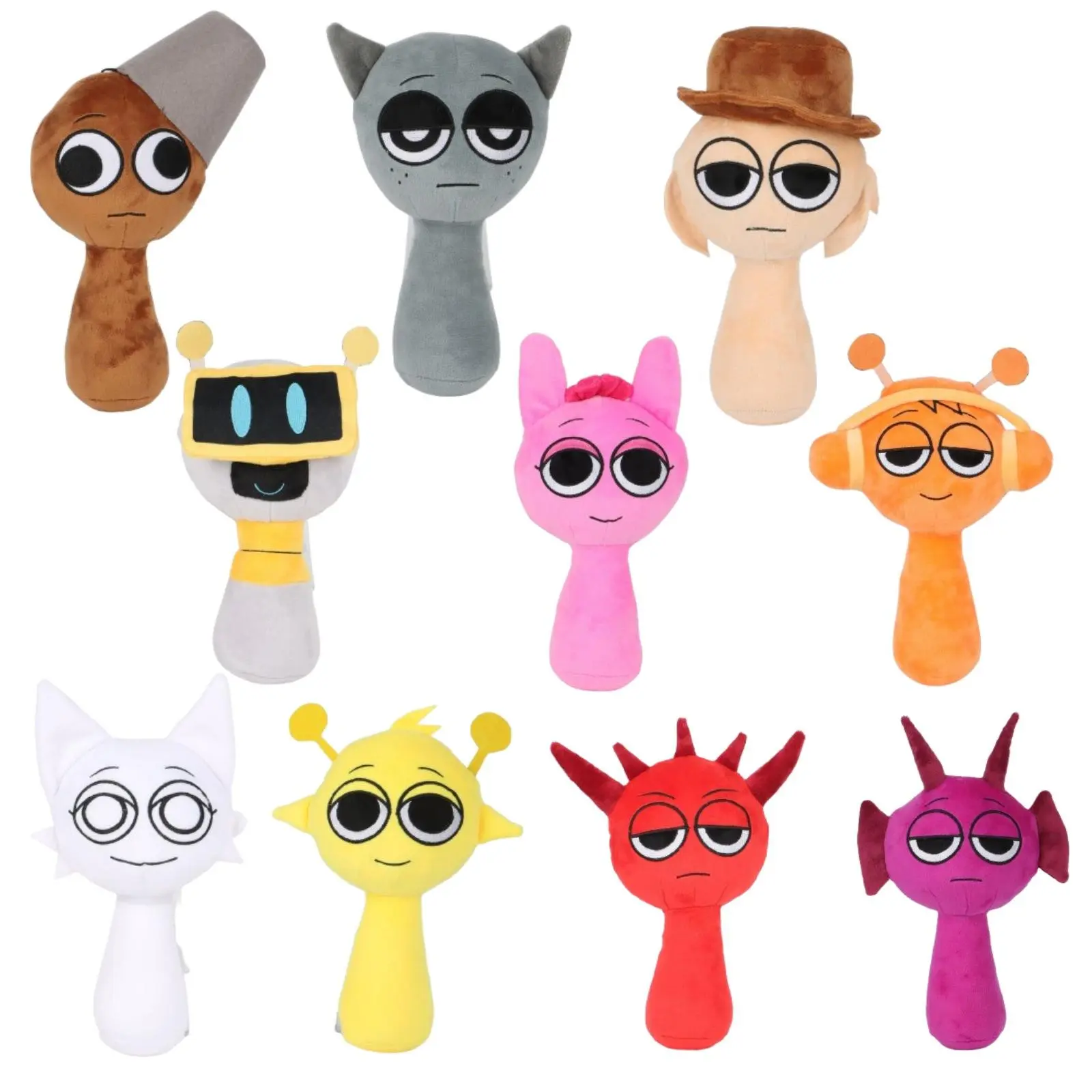 2026 New Sprunki Horror Game Character Stuffed Toys, Adorable Design Unisex Soft Plush Pillow Dolls for Kids' Birthday Gift