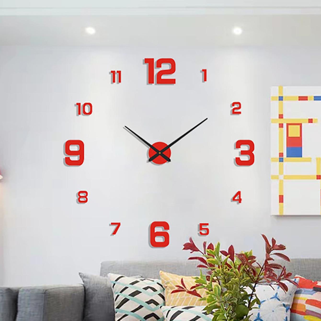 Wall Mounted Clock without Battery, 1 Count DIY Frameless Wall Clock, Modern Design Wall Clock for Living Room Bedroom Home Decor