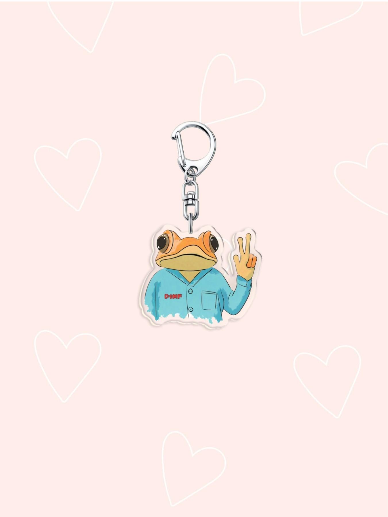 Cosplay Singer Bad Rabbit Red Heart Acrylic Keychain Cute Frogs and Sharks bagcharm Cute phone Pendant Keyrings Jewelry Accessories For Fan Gifts