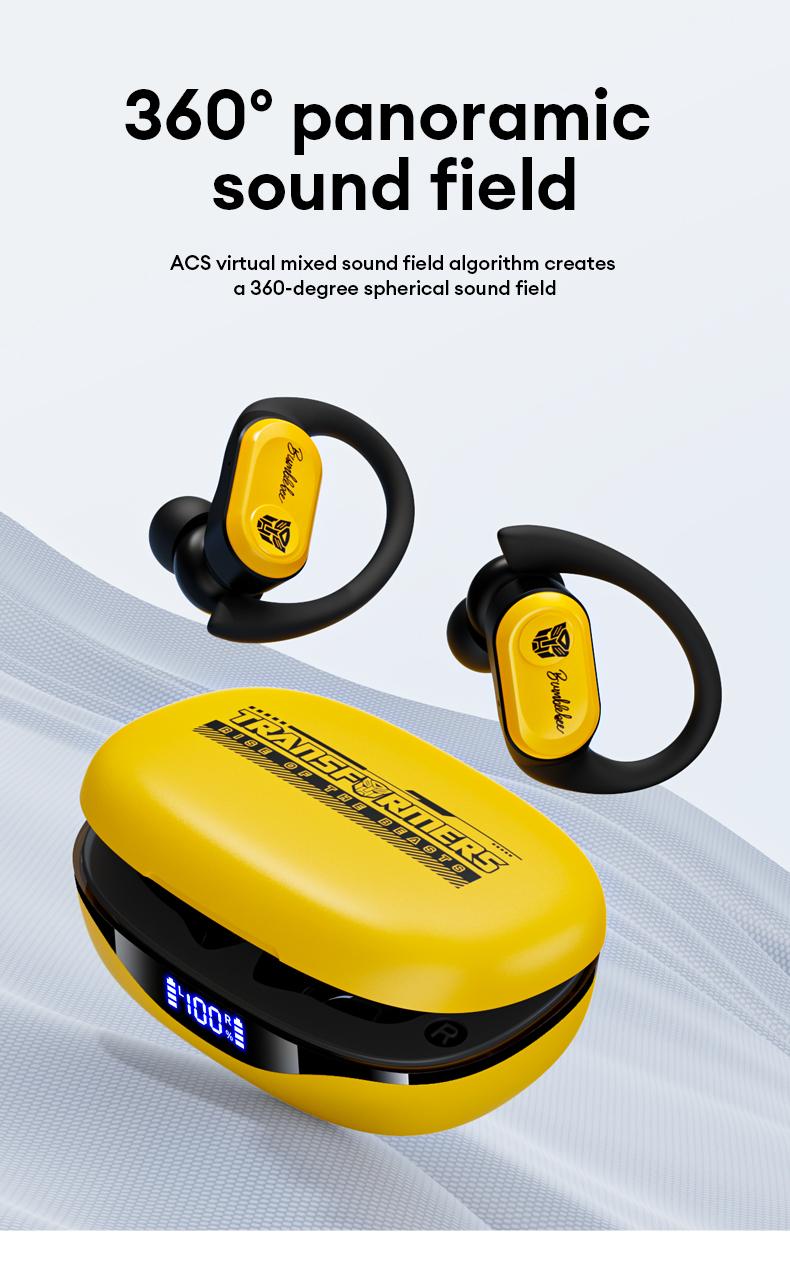 Transformers T26 Pro HIFI Sound Quality Bluetooth Earphones Dual Microphone ENC Noise Reduction Easy To Carry Fit Ear Design Comfortable To Wear