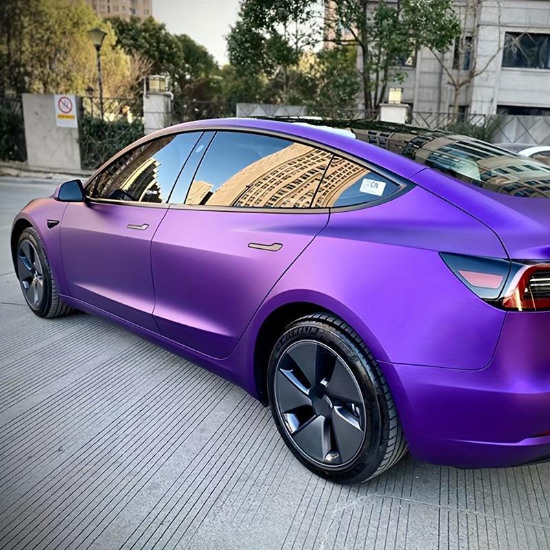 Premium Matte Satin Metallic Purple Vinyl Wrap Film Car Sticker Decal With Air Release Self Adhesive