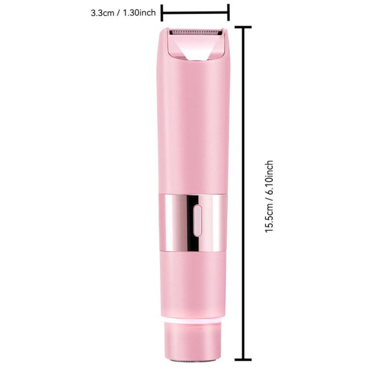 Portable Dual Blade Electric Trimmer Shaver, Ipx7 Waterproof Pain-Free Smooth Hair Removal Tool, Detachable Blades, Easy Clean Wireless Razor, for Legs, Arms, Underarms