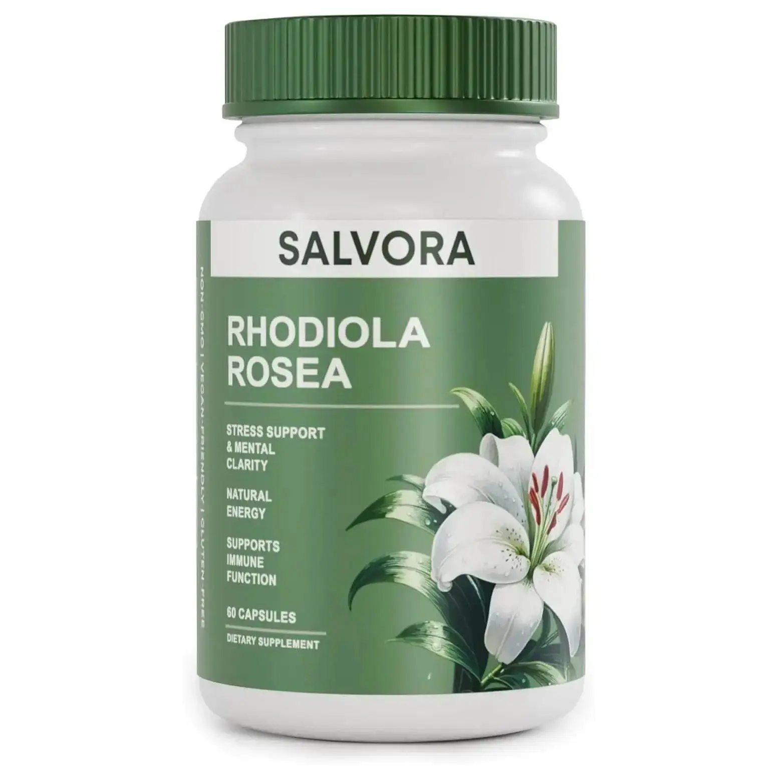 Rhodiola Rosea Supplement – Golden Root Adaptogen Capsules - Rhodiola Rosea Extract Powder Alternative with Salidroside for Stress Support - Energy, Focus & Performance