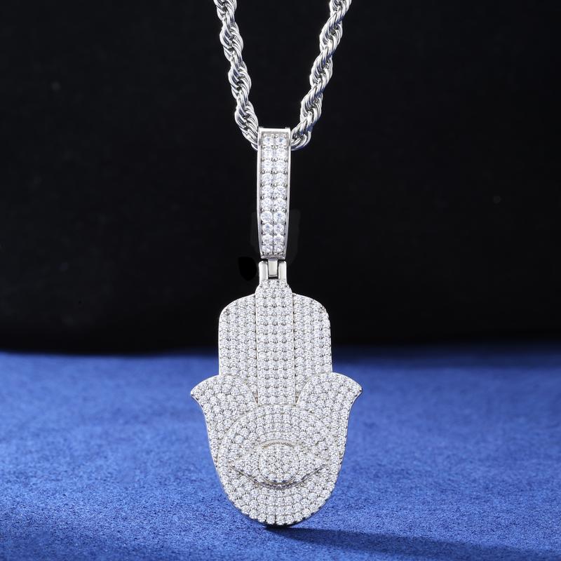 【#P514】UCCIYO 18k Gold-Plated Lab-Created Moissanite S925 Sterling Silver Synthetic Moissanite Pendant Necklace for Women Men Hip Hop Jewelry Gift