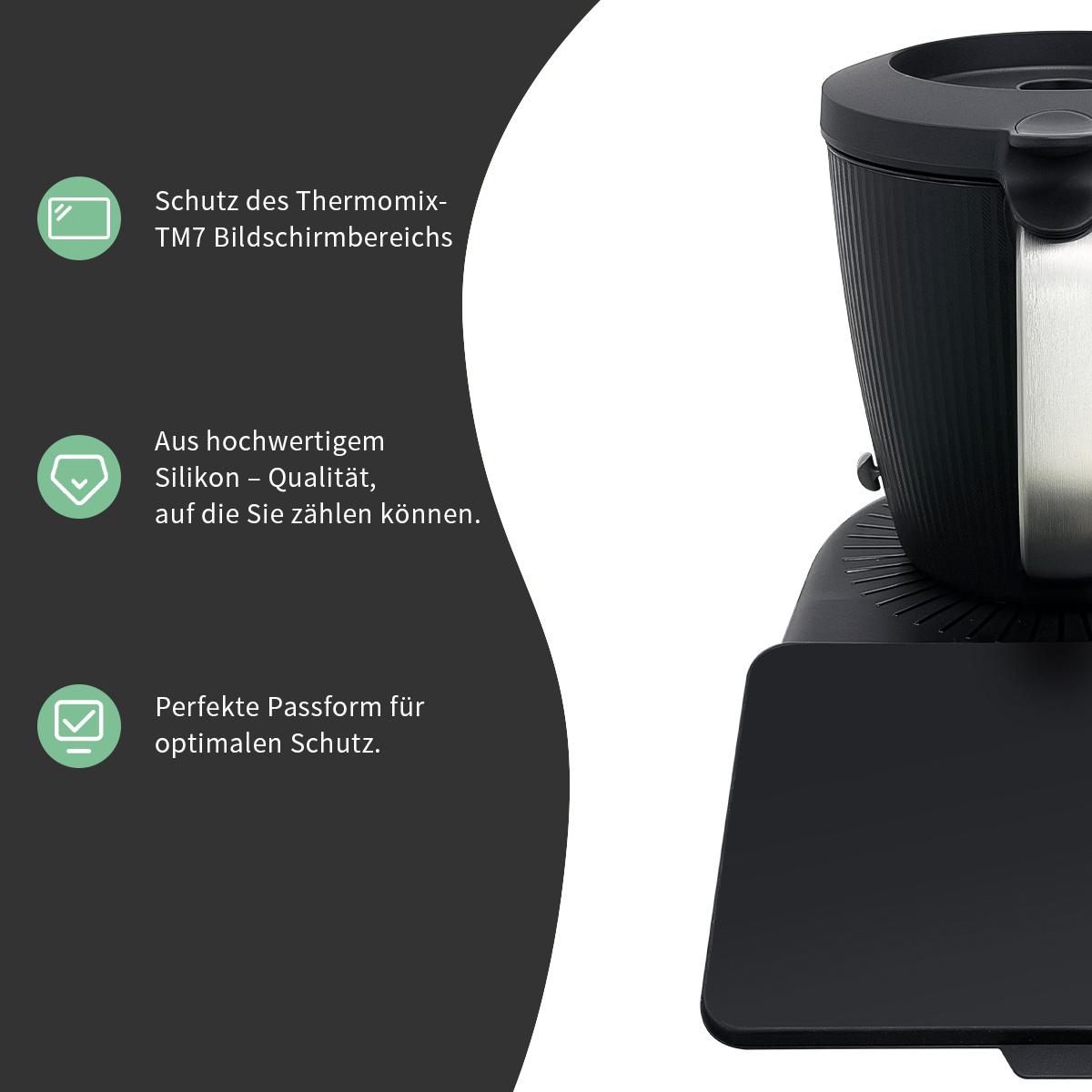 Premium TM7 Display Cover | Protection for Your Display - Perfect Fit for Thermomix TM7 - Easy Installation, Flexible and Impact-Resistant, Snug Fit without Loosening, Made of High-Quality Black Silicone