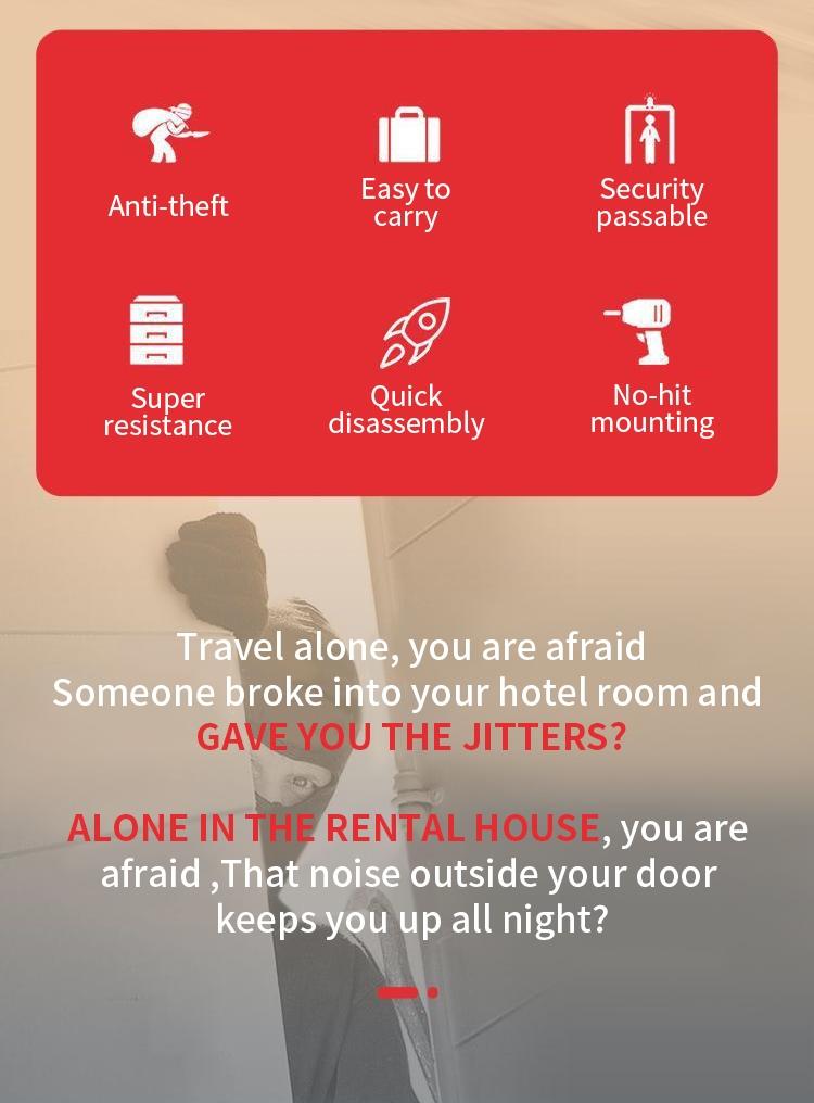 Door Stopper Anti-Theft Door Holder, Hotel Travel Safety Device, Home Security Door Blocker, Self-Defense Tool, Prevent Collision