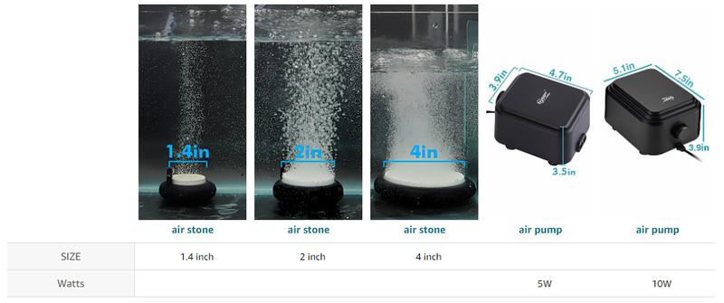 hygger Aquarium Air Stone, Bubble Stone Fish Tank Oxygen Stone Ultra Silent Deep Dissolving Oxygen Diffuser Kit for Aquarium Fish Tank and Hydroponic