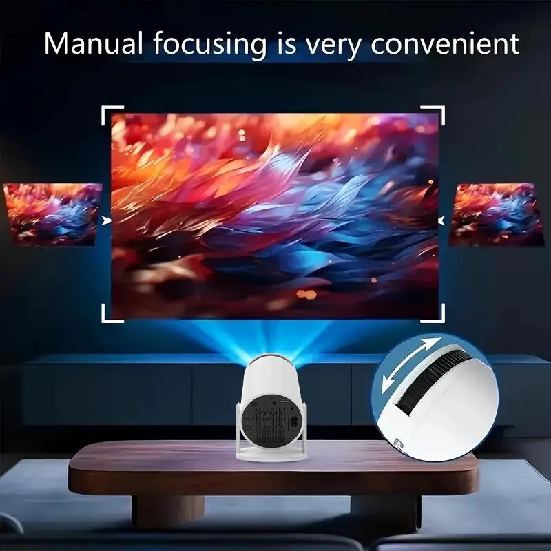Holiday Haul Home Use Mini 4K Projector - 1080P Clear View, 5G/2.4G Dual-Band WiFi & Multi-Device Connection, Bedroom Wall Projection & Remote Screen Mirroring - Christmas Gift
