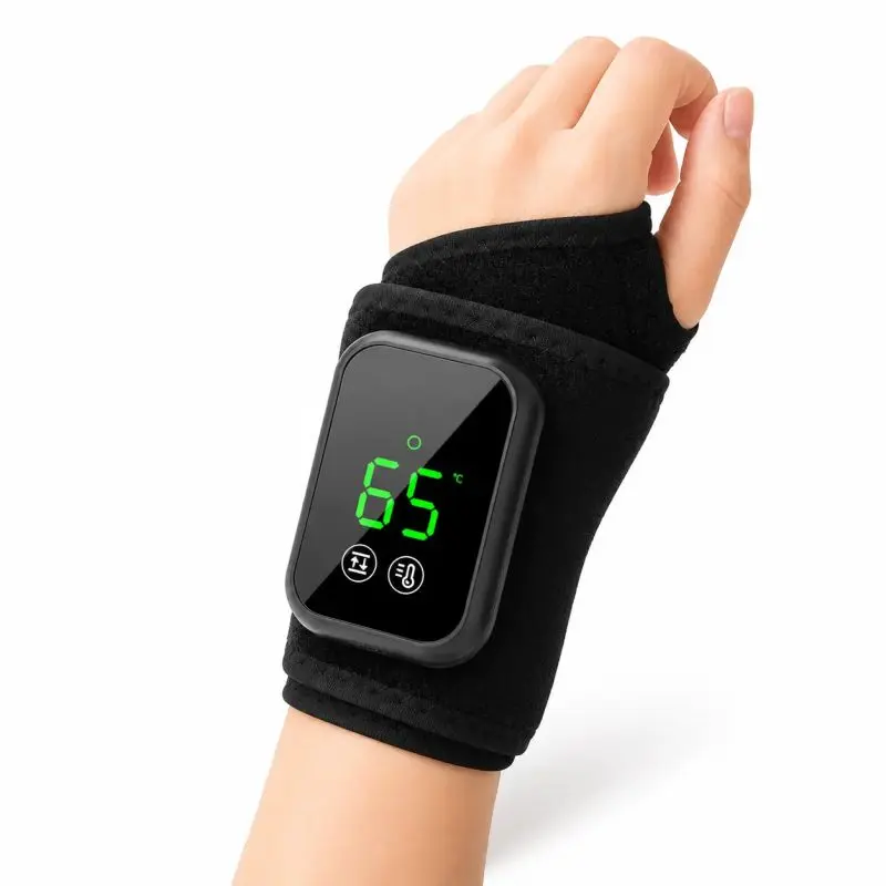 Heated Hand Massager with Vibration, Rechargeable Cordless Wrist Massager with 3 Intensity Levels, 5 Heat Settings & 30-Min Timer, Portable Relaxation Device for Daily Hand Care, Men Women  elderly  people   Gift