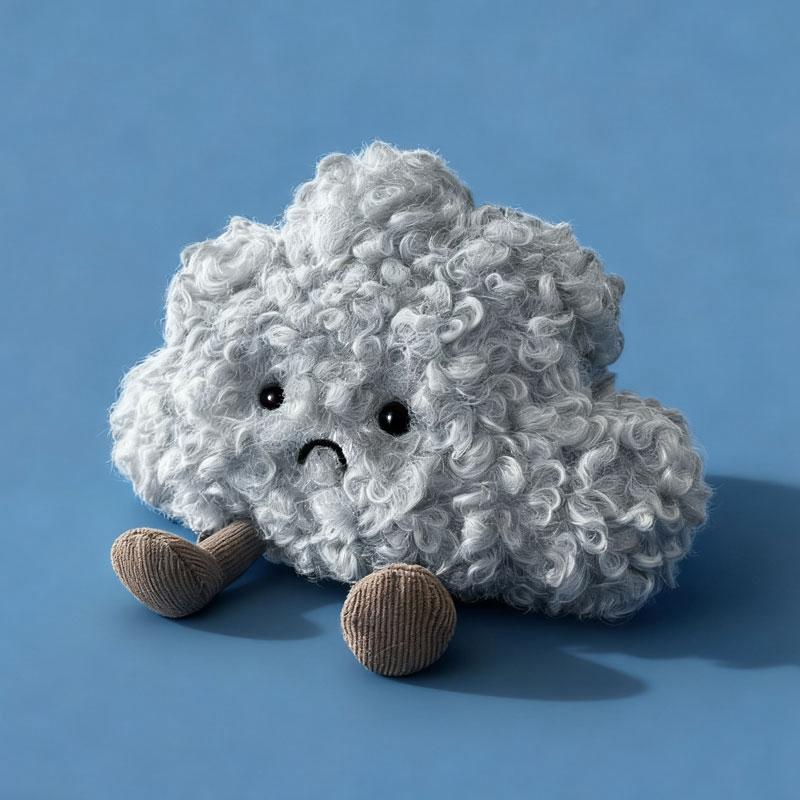 Cute Storm Little Dark Cloud Plush Toy, 16cm/6.3in Soft Curly Doll, Ideal Baby Comforter & Creative Birthday Gift, Soft Cuddly Gift, No Battery Required