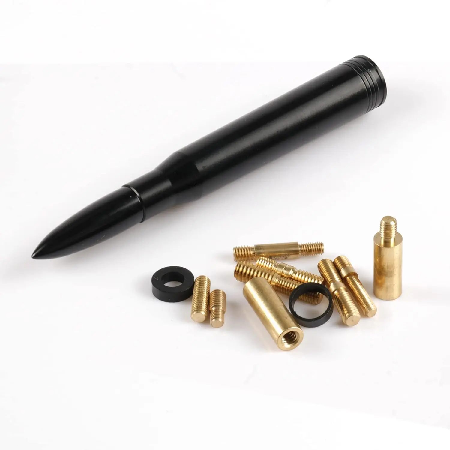 Universal Car Antenna Replacement - Rugged Billet and Aluminum Construction, Black, Car Accessory with Screws, Wind, Scratch, Strong, Installation, Short 5.5In, Strong Support, Car Accessories, Compact