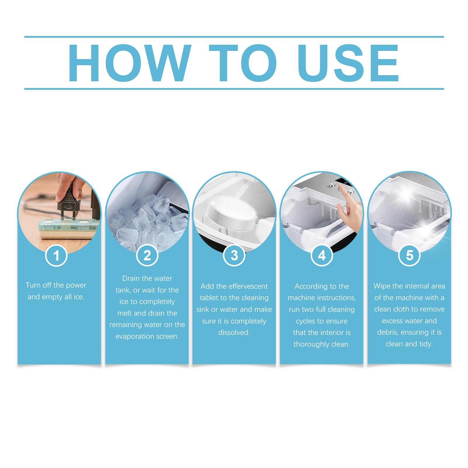 Ice Maker Cleaning Tablets, Deep Clean Deodorize Care Ice Maker Cleaner, Home Use, Removes Limescale Odor, Ca Prop 65 Compliant