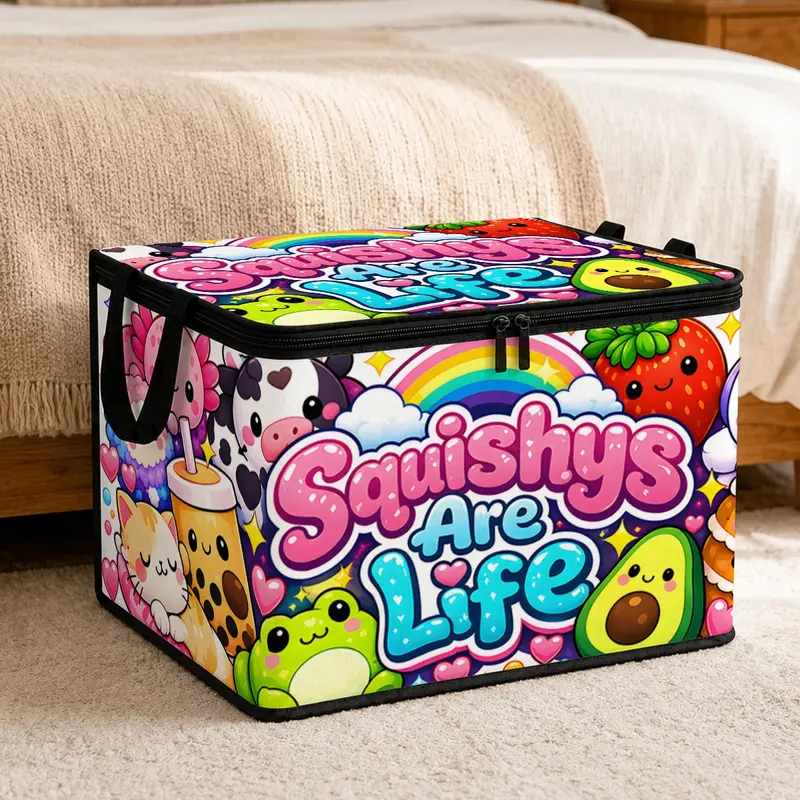 Cute Cartoon Large Capacity Storage Box, Soft Fabric Foldable Organizer ...