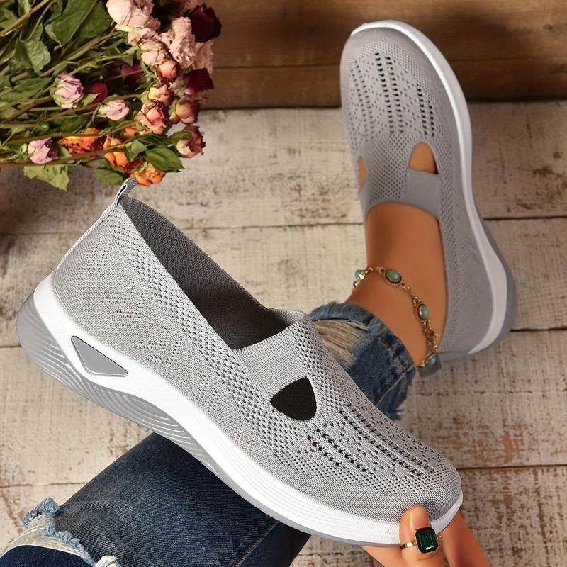 Rain Core Women's Cut-out Sneakers Casual Breathable Slip On Walking Shoes Lightweight Outdoor Flat Shoes for Girl