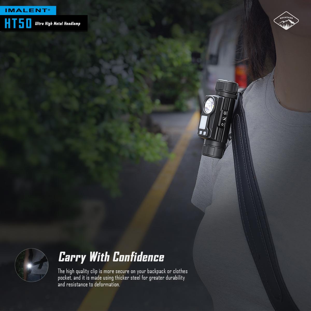 IMALENT HT50 Headlamp 3000 Lumen Led Rechargeable Flashlight, Super Bright Head Lamp with Red White Light for Camping, Outdoor, Running and Hiking