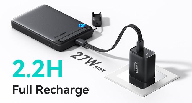 INIU MagFino 10000mAhPortable Charger, Ultra Slim Qi2 Certified 10000mAh 45W Magnetic Power Bank, super fast charge, Metal USB C in&Out Wireless Battery Pack with Foldable Stand, Phone Charger, Only for iPhone 16/15/14/13/12 Series