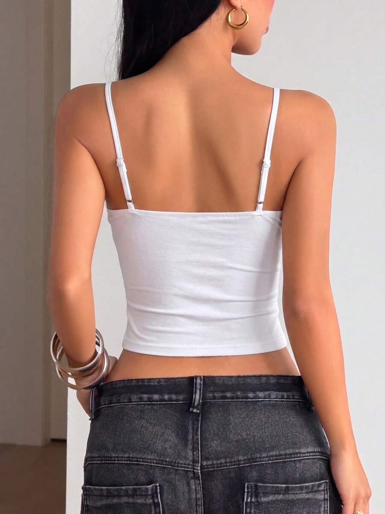 American Flag Print Cami Top, Spaghetti Strap Sleeveless Slim-Fitting Sexy Backless Casual Tank, Breathable Material, Multiple Flag Options, Plain Surface Design