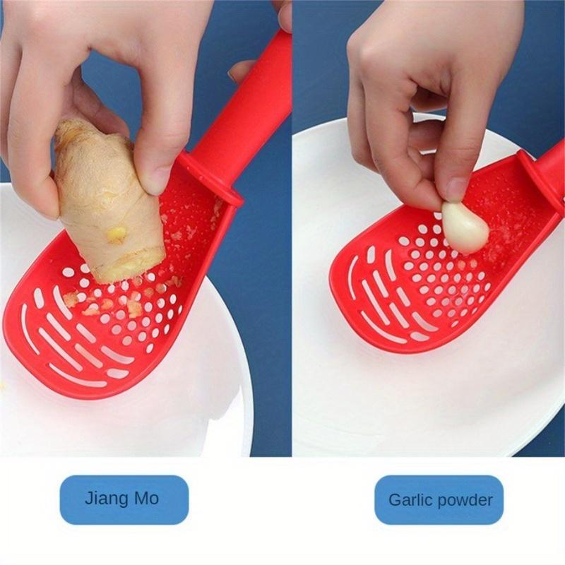 1pc Kitchen Multi-function Grinding Spoon Mashing, Draining Colander and Grinding Ginger and Garlic Spoon - Perfect Kitchen Accessories!
