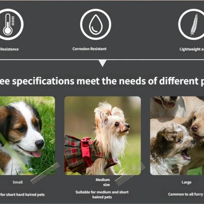 1pc Pet Hair Remover Comb, Stainless Steel Pet Grooming Brush, Gentle Removal of Loose Knots, Durable Cleaning Beauty Comb