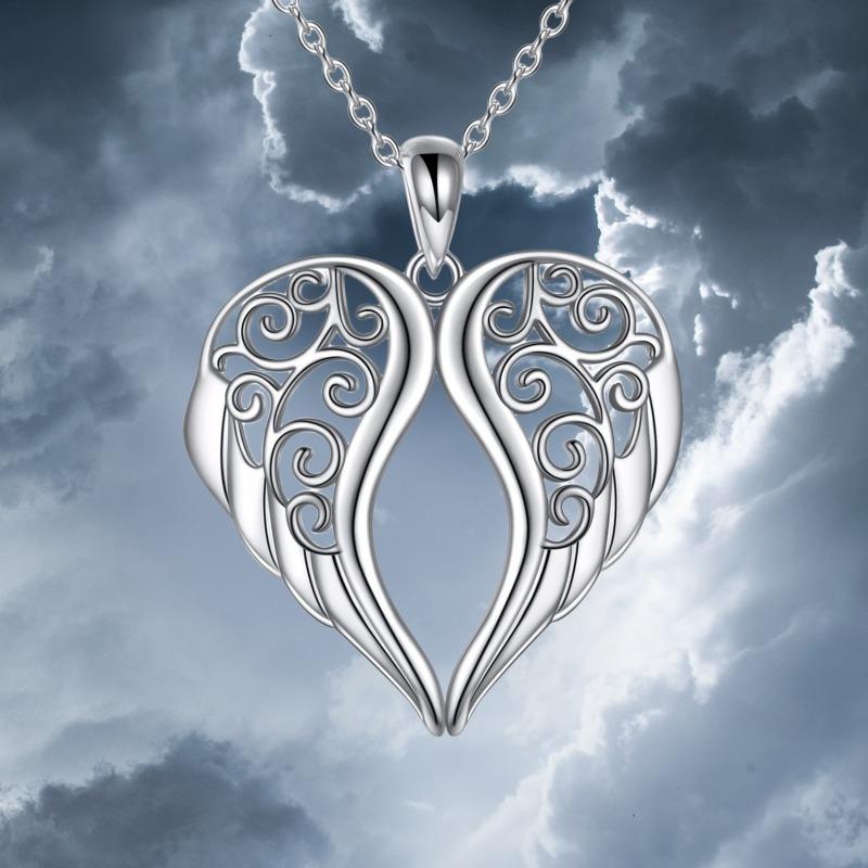 [Angel Wings Necklace] Lucky Angel Wings Necklace - Creative Fashionable Guardian Angel Necklace with Exquisite Wing Pendant - Gift for Lucky Family Members