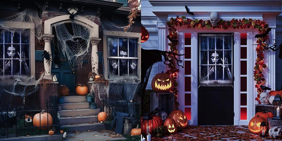 2/3 Pcs Halloween Window Cover Decoration, Bloody Creepy Clown Scene Curtains for Haunted House, Reusable Fabric Horror Decorations for Indoor Outdoor Party, 31 x 47 Inches