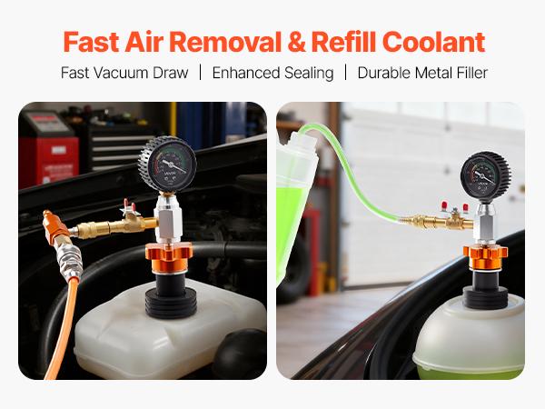 summervibes VEVOR Radiator Vacuum Refill Kit, Automotives Cooling System Vacuum Purge Fill Tool with Gauge, Portable Radiator Coolant Filling Kit with Toolbox, Universal Fit for Most Cars Vans SUVs and Trucks