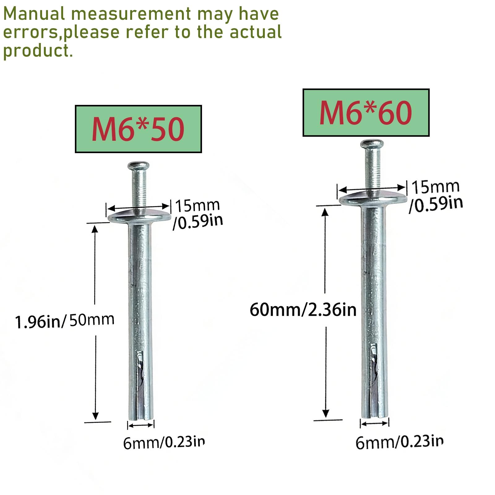 Hammer Drive Concrete Anchors 3-Step Nail-in Anchors, Rust Resistant Electro Galvanized, Expansion Bolt, Concrete Anchors for Walls Cabinets, Easy Install for Shelves Cabinets Curtains Walls Concrete Brick Block