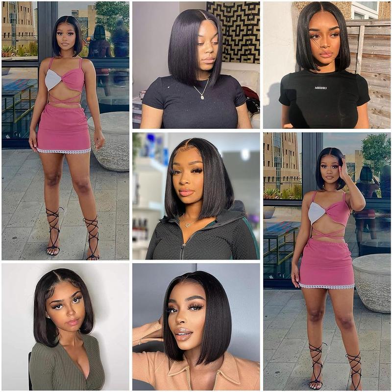 [West Kiss] Ready Go Pre Cut Glueless 7x5 Bob Wig Straight Human Hair Wig Pre Bleached Pre Plucked With Baby Hair
