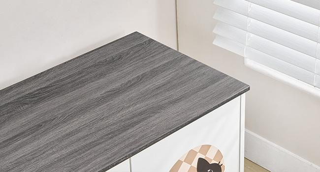 HOOBRO Cat Litter Box Enclosure with Cute Cat Patterns and Arched Entrance, Hidden Litter Box Enclosure Furniture, 31.3"L x 17.7"W x 17.3"H, Litter Box Cabinet, Side Table