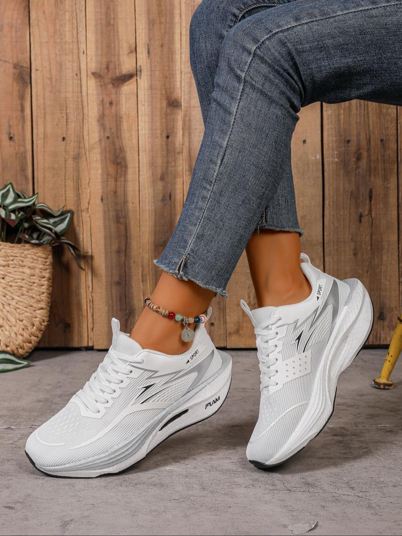 Women's Fashion Low-Top Sports Shoes, Synthetic Material Upper & Eva Cushioned Sole, Ideal for Fitness Running Daily Wear, Sporty Running Shoes