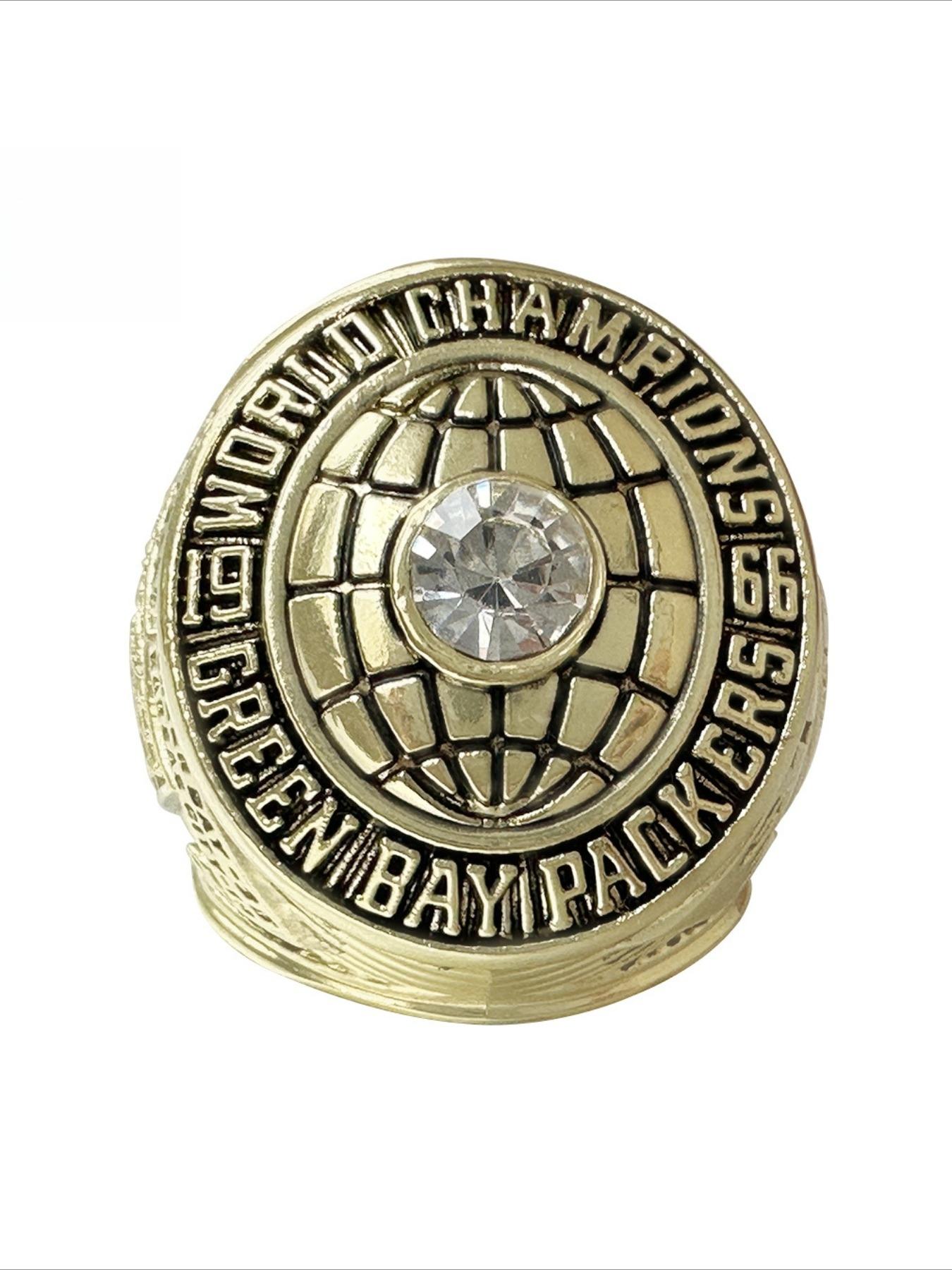 NFL 1966 Green Bay Packers championship ring football ring hip hop fashion men's trend style ring. Suitable for everyday life, parties, birthdays, and other occasions. Send a souvenir gift to friends, family, couples