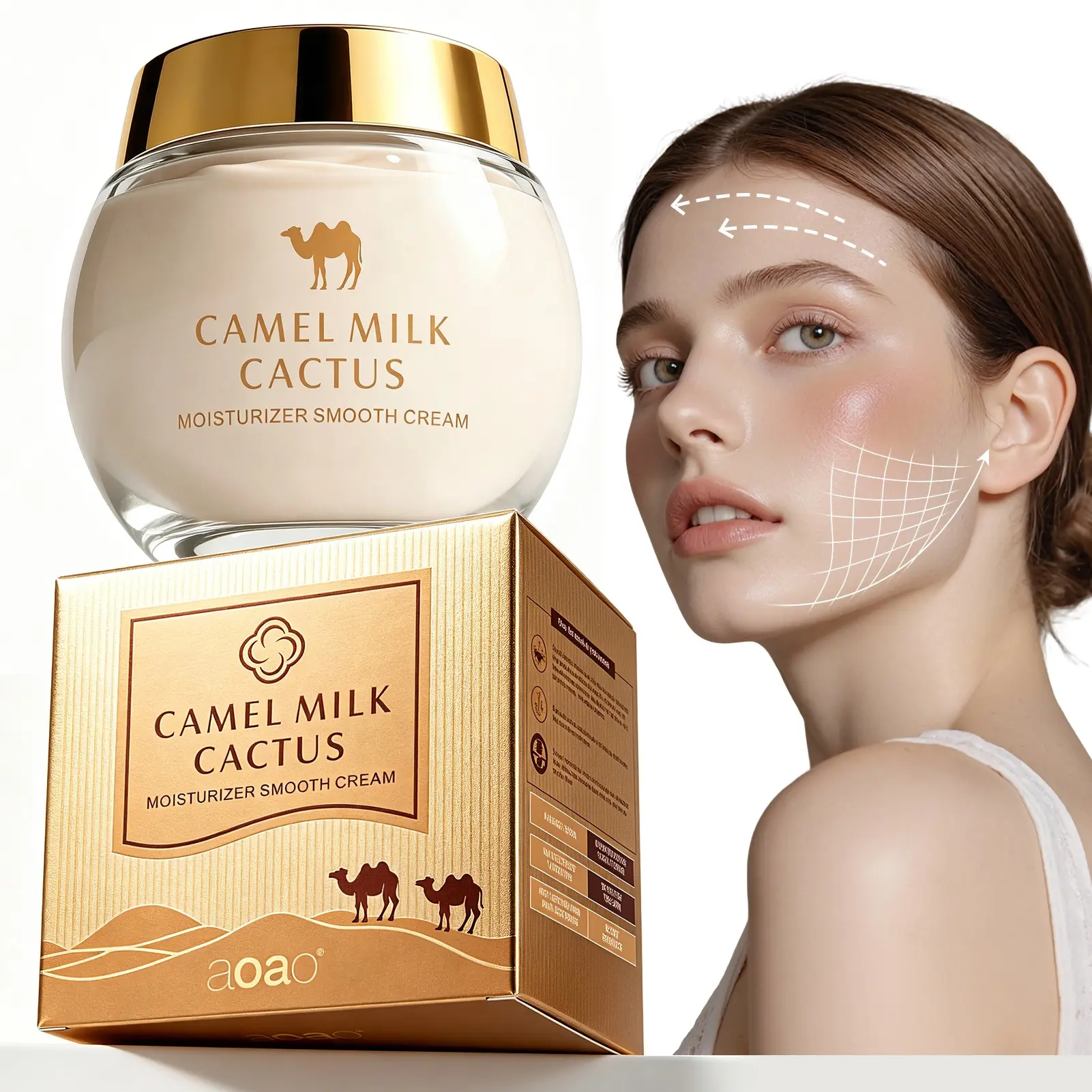 Camel Milk Face Cream, Cactus Moisturizing Miracle Lotion, Hydrating Skin Care, Single Item, 12 Months Shelf Life, No Alcohol or Aerosol