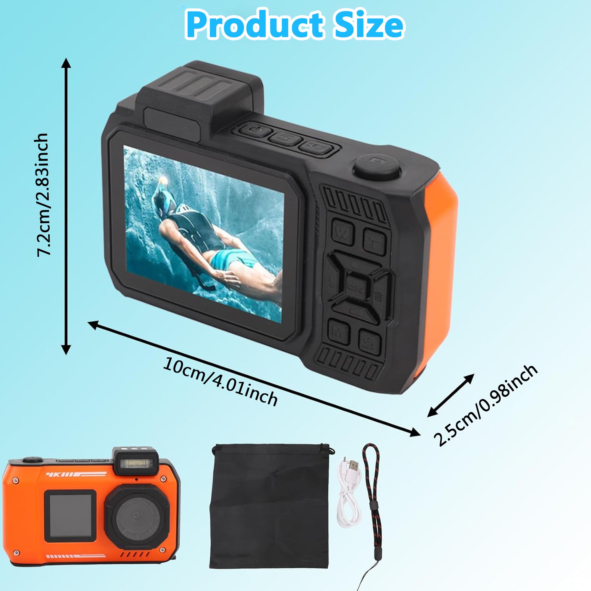 4kdigitalcamera,65 MP waterproof camera , 10 meters underwater camera snorkeling,Resolution travel vlogging camera,Summer Gift High