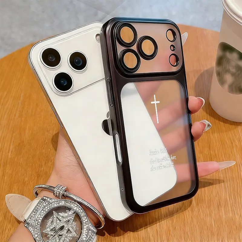 Cross Phone Case for iPhone 17 AIR 17 PRO 16 PRO15 PRO MAX 14 PLUS 13 PRO 12 11 PRO XS MAX X XR Plus  Shockproof Protective Cover Full Protection Anti-DropSolid color large-pore