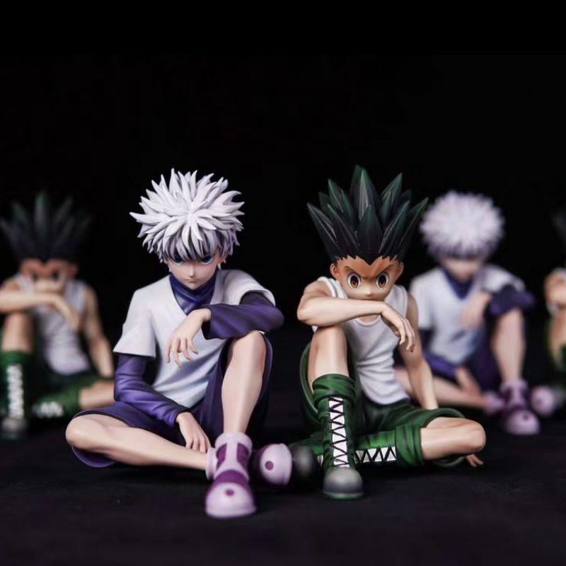 Killua and Xiao Jie  Sitting Figure Figurine Statue Anime Merchandise Collection Ornaments