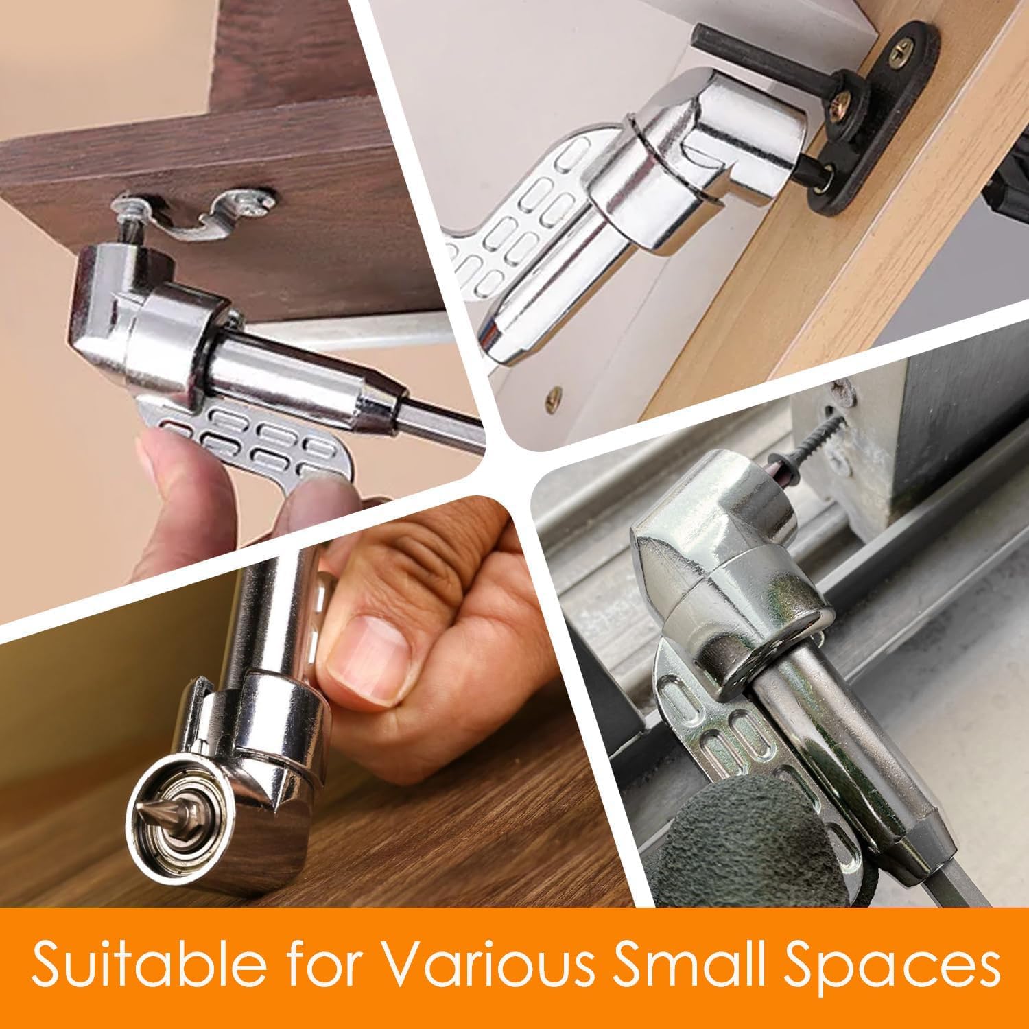 Multi-function Bend Screwdriver Bit Screw Hub,105 Degree Right Angle Drill Adapter 1/4" Hex Shank Right Angle Drill Attachment.