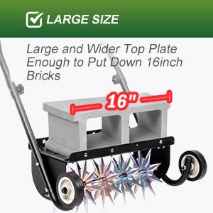 18-Inch Push Spike Aerator, Heavy Duty Rolling Lawn Aerator, Rotary Spike Lawn Aerator, Manual Lawn Aeration Equipment with Steel Handle, Suitable for Lawn, Garden, and Yard Grass Aeration