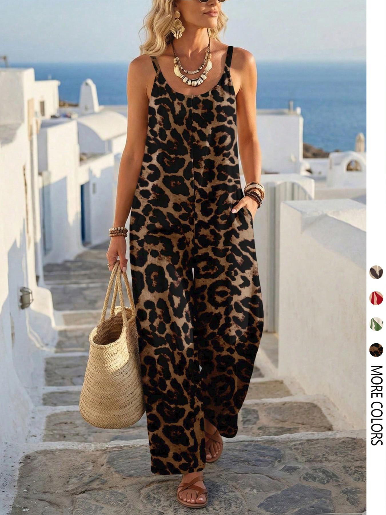 Women's Casual Chic Bohemian Printed Loose One-Piece Jumpsuit, Summer Fashion Sleeveless Jumpsuit, Comfortable and Stylish Boho Overall, Casual Sleeveless Overalls, Casual Jumpsuits, Loose Fit Overall, Casual Style Jumpsuit Women's Casual Chic Bohemian Printed Loose One-Piece Jumpsuit, Summer Fashion Sleeveless Jumpsuit, Comfortable and Stylish Boho Overall, Casual Sleeveless Overalls, Casual Jumpsuits, Loose Fit Overall, Casual Style Jumpsuit