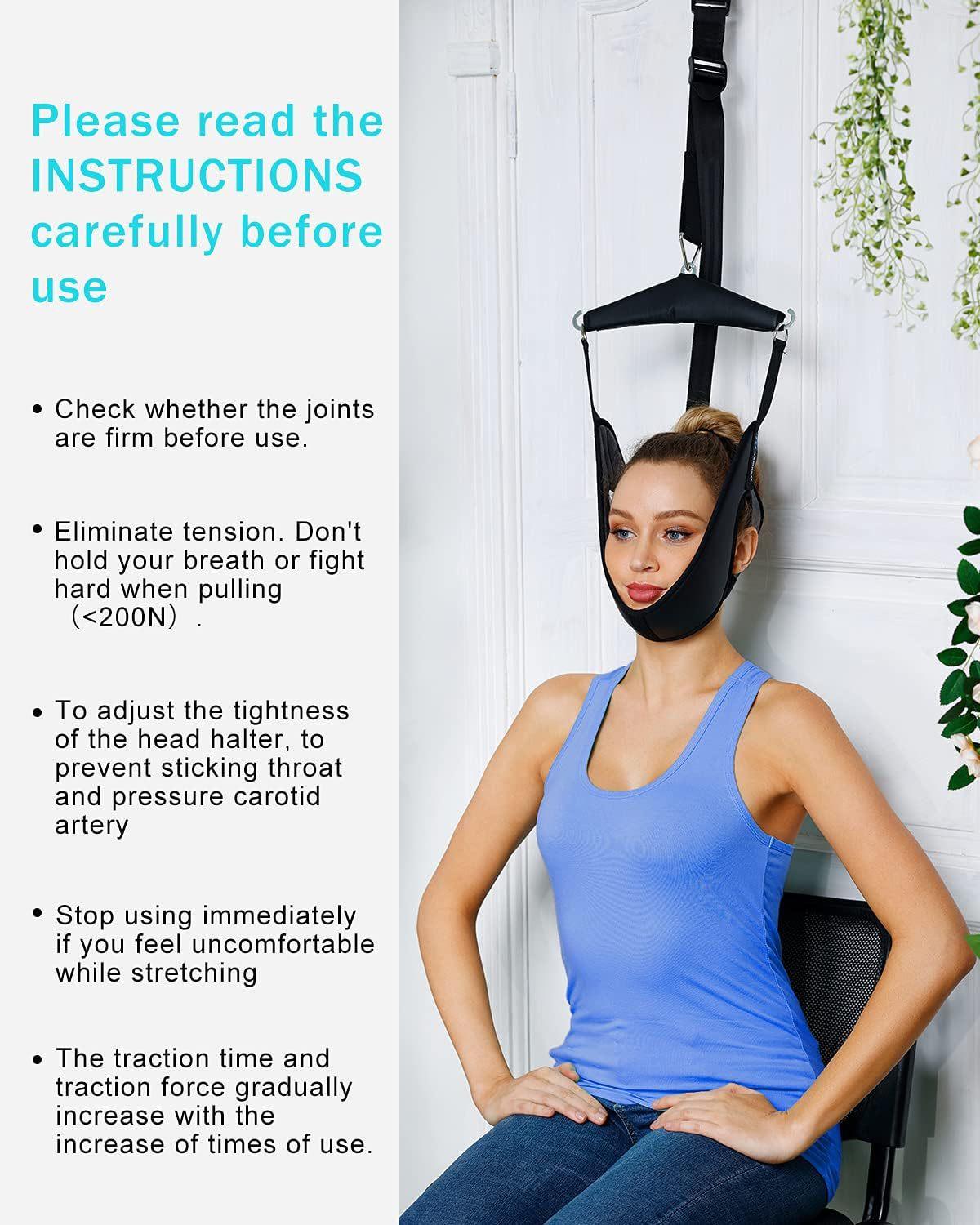 Neck Relaxation Stretching Cervical Traction Strap Home Door Suspension Portable Neck Hammock Neck Massage Decompression Stretcher