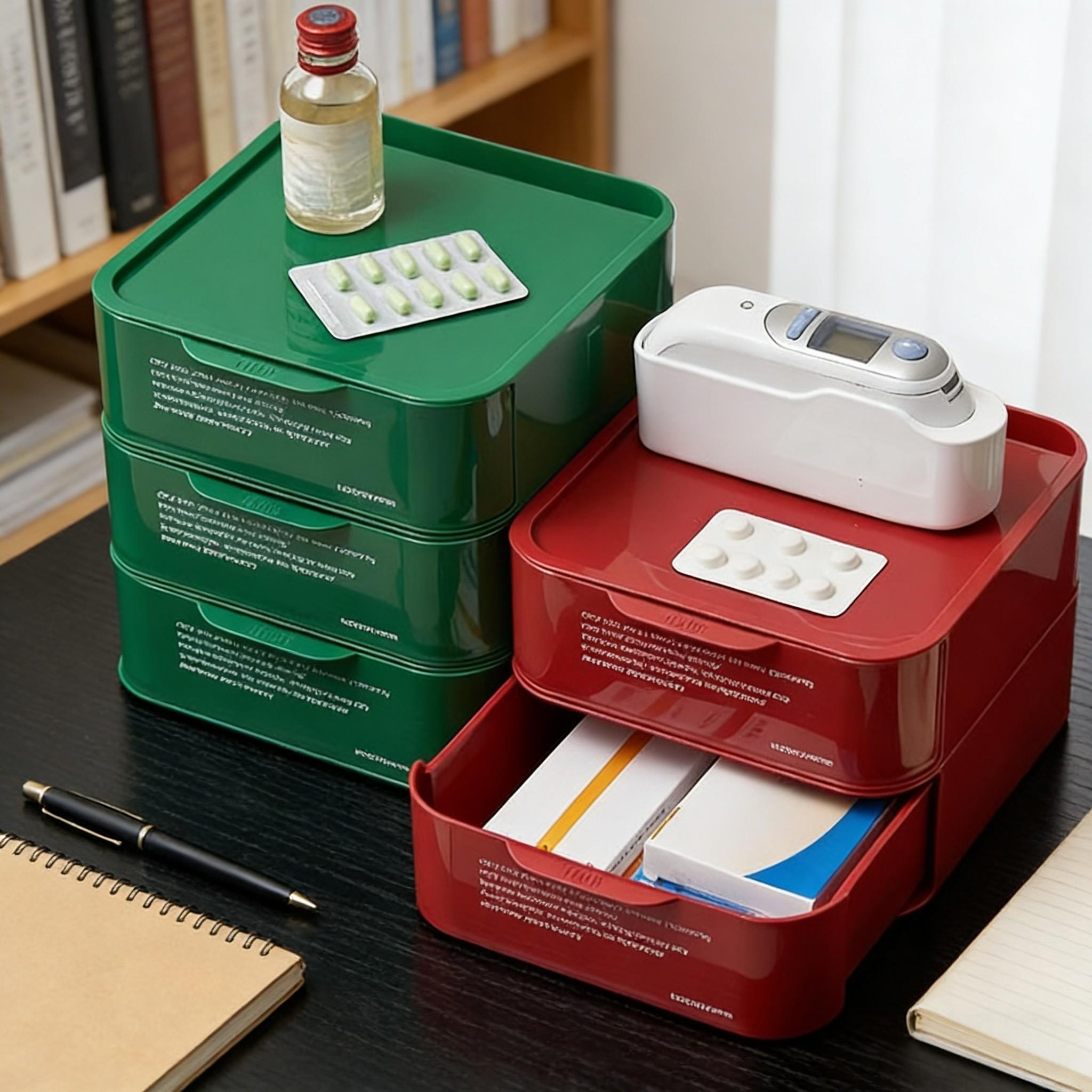 Modular Stackable Drawer Module, Multiple Colors Available, Anti-Slip Base, Vertical Space Saving, Ideal for Stationery, Cosmetics, Medicines