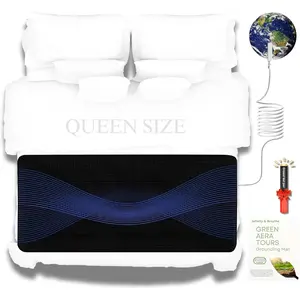 Grounding Mat for Bed, Mat for for Sleeping Ground Balanced Energy Sleep, Pain Relief Grounding Mat Sheets Pad with Grounding Cord, Queen 27"x60"